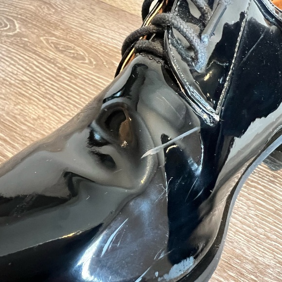 Leila Stone Women’s Black Patent Oxford Shoes sz 8 - Picture 3 of 7